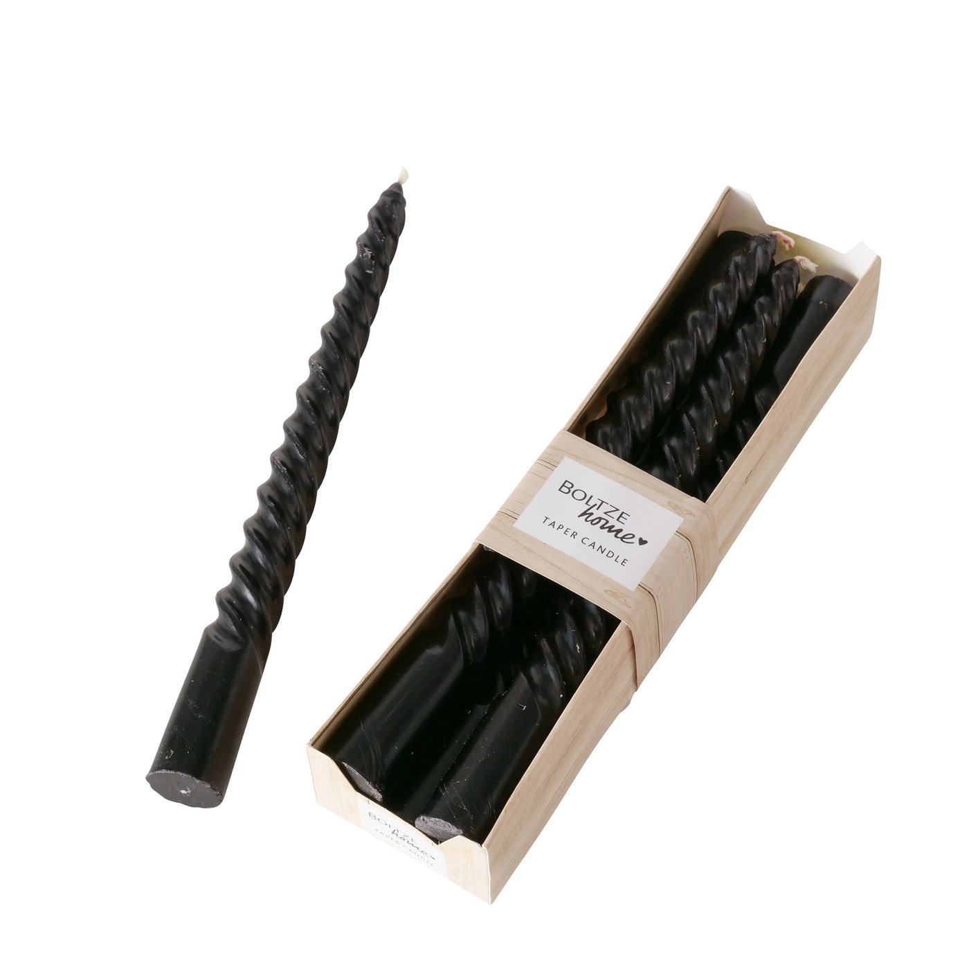 6er Set Stabkerzen Twisto schwarz 6er Set Stabkerzen Twisto schwarz