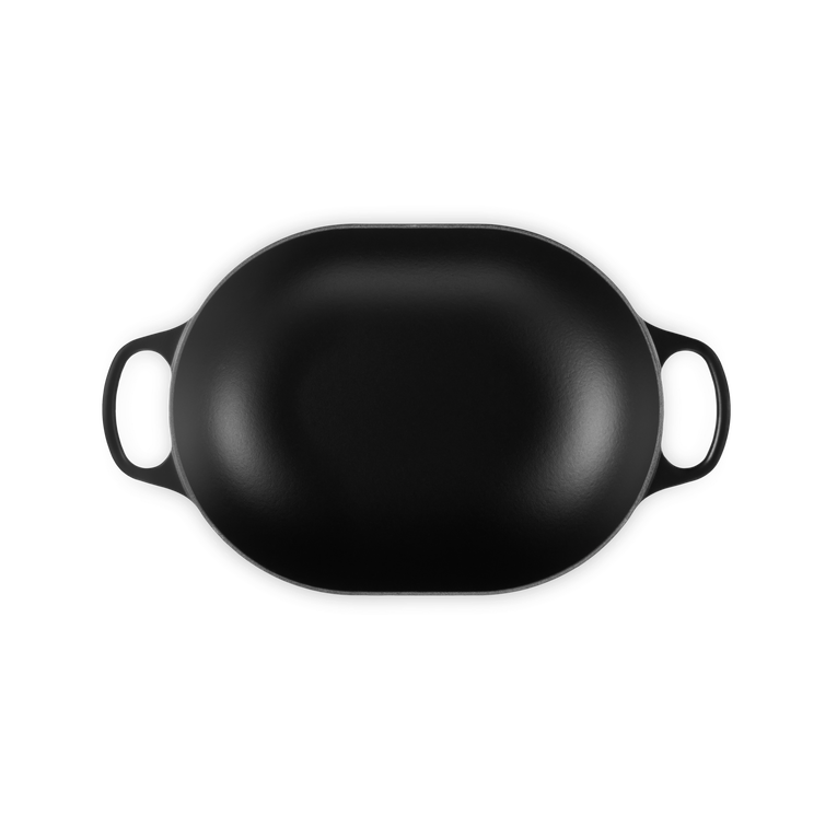 Le Creuset Oblong Bräter, Gusseisen, oval, 31 cm schwarz