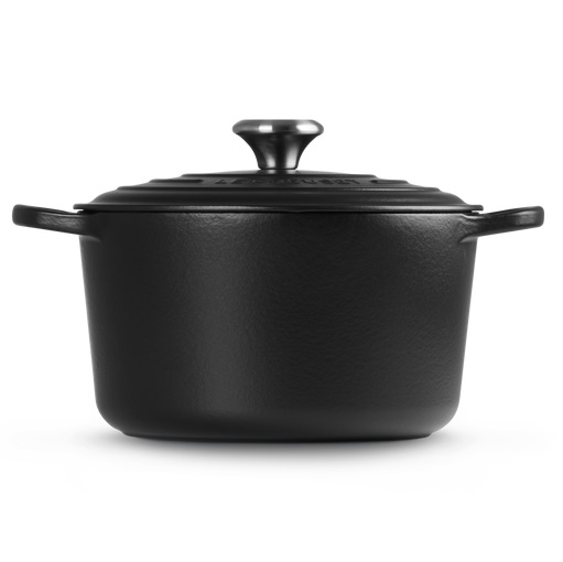 Le Creuset Signature Bräter, rund, hoch 24 cm, schwarz matt