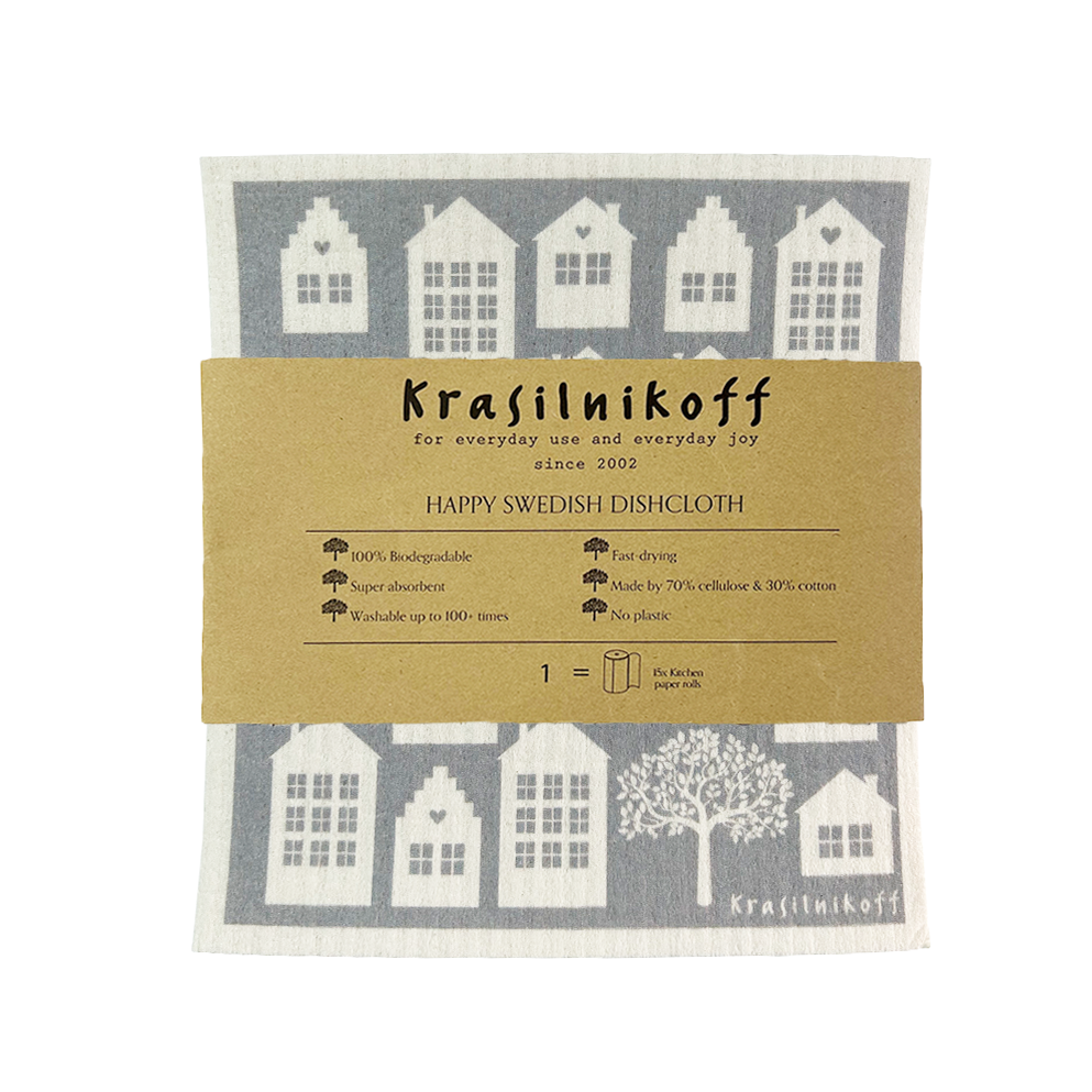 Spültuch Cellulose/Baumwolle Town Houses grey Spültuch Cellulose/Baumwolle Town Houses grey