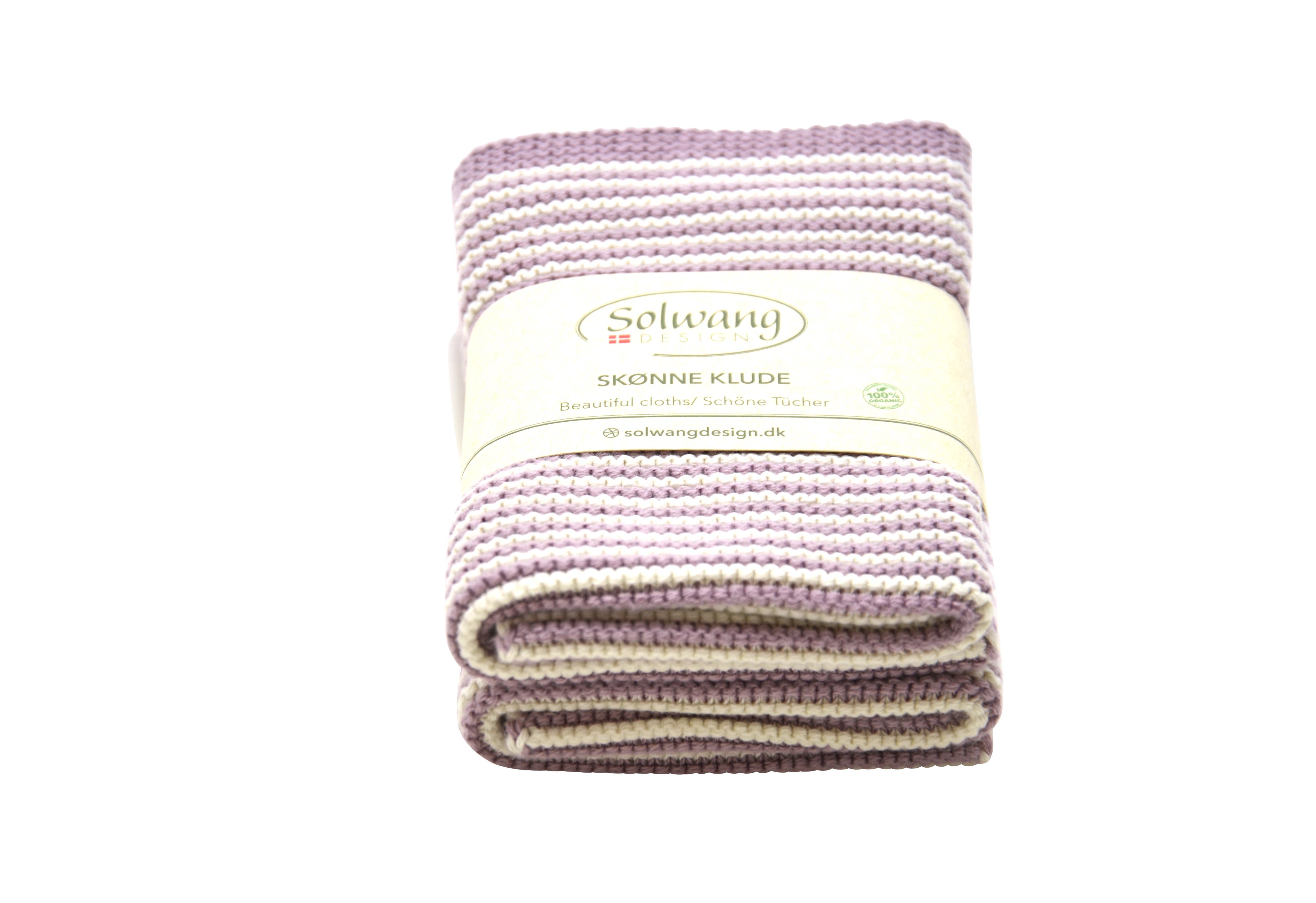 Solwang Wischlappen Streifen 2er Set Natur/ Orchidee 02150 Solwang Wischlappen Streifen 2er Set Natur/ Orchidee 02150