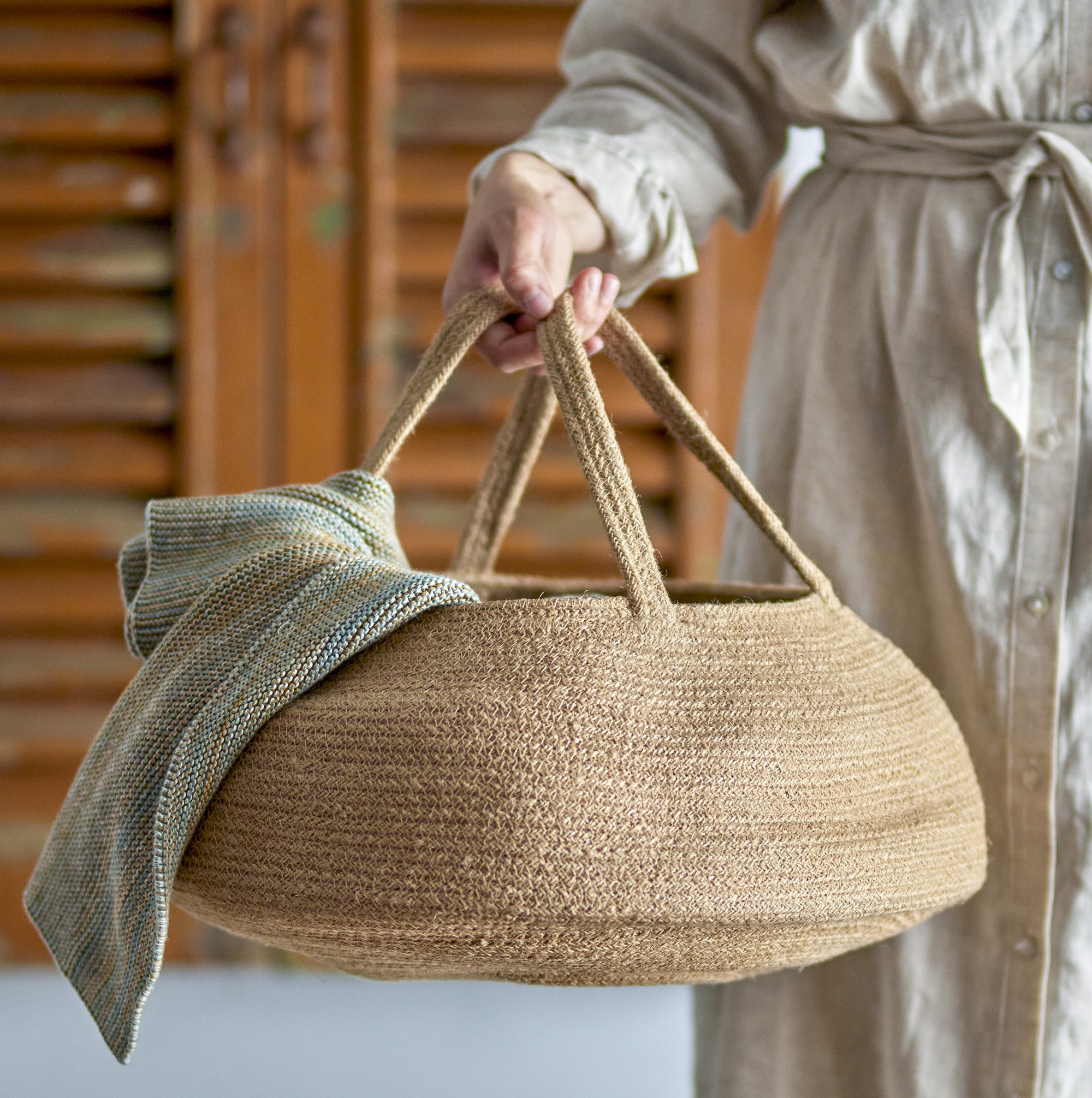 Nomie Korb mit 2 Henkeln, Jute Nomie Korb mit 2 Henkeln, Jute