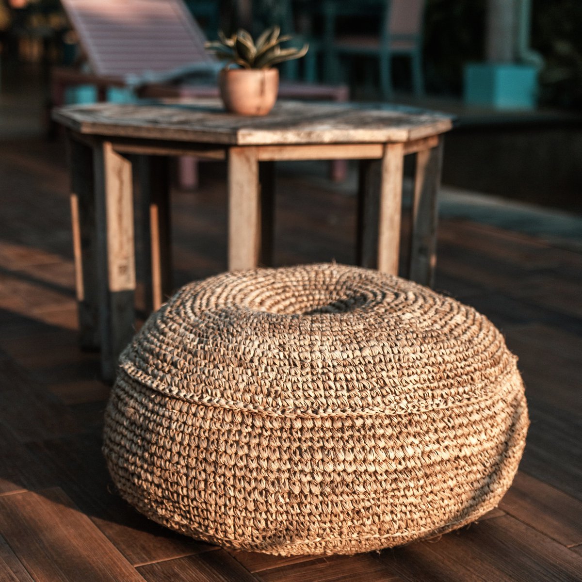 Hocker | Sitzsack TELU aus Bast (2 Größen) Größe: 55 cm Hocker | Sitzsack TELU aus Bast (2 Größen) Größe: 55 cm