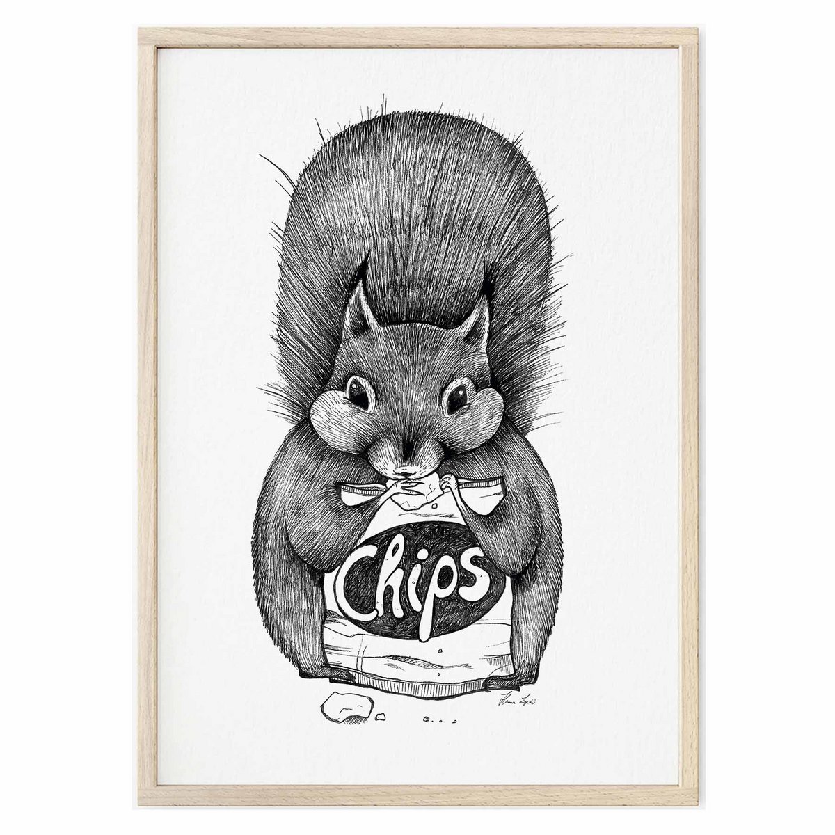 Kunstdruck - Chipseichhörnchen Size: A3