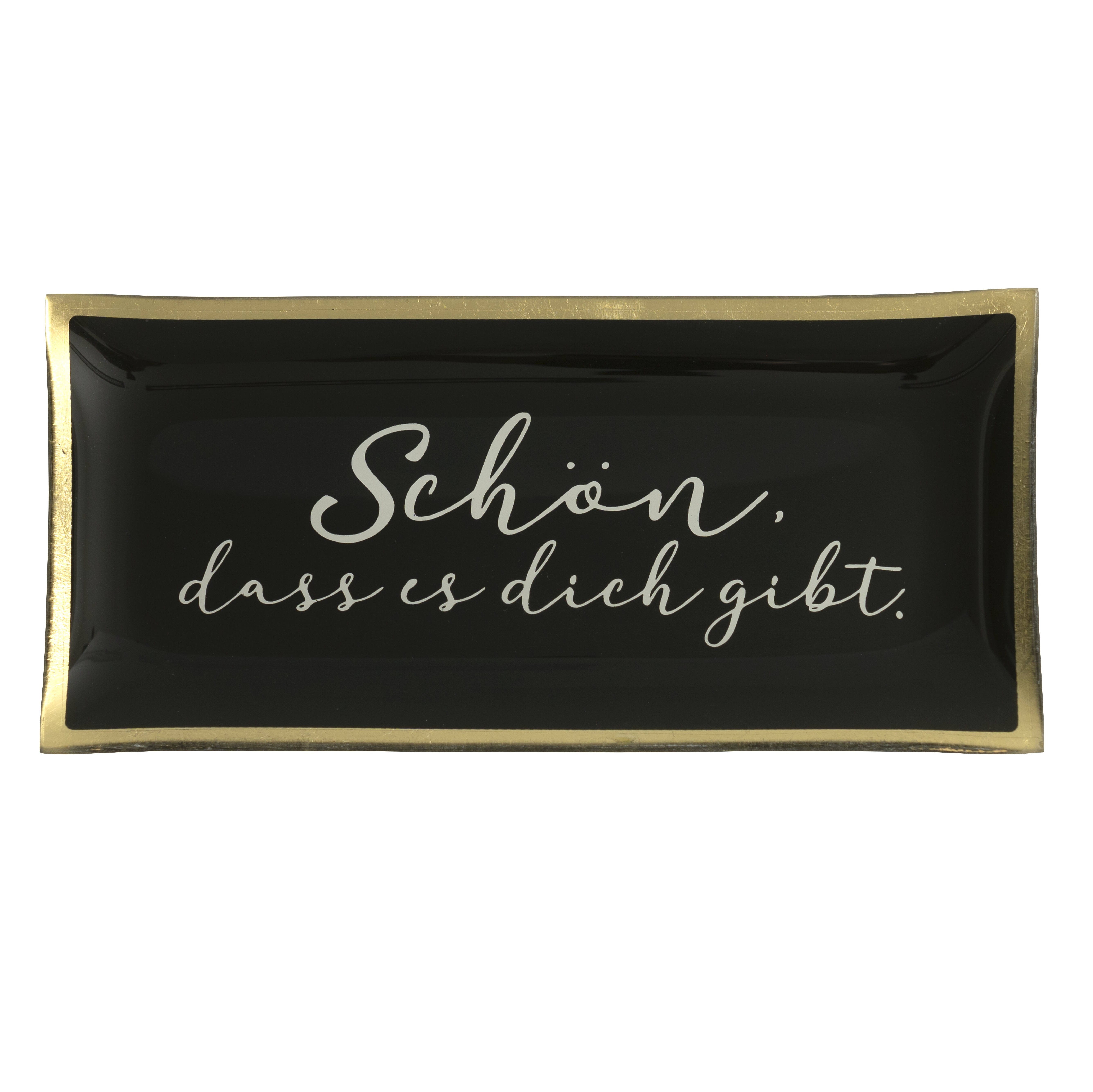 Love Plates, Glasteller L,  Schön, dass es dich gibt,  schwarz