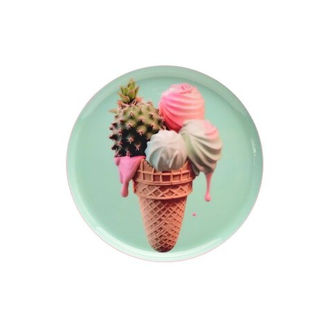 Love Trays, Dekotablett, XS, Motiv: Eis, rund, mint