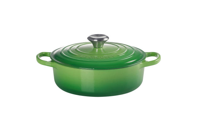 Le Creuset Signature Gourmet Bräter, rund, 24 cm, Bamboo Green