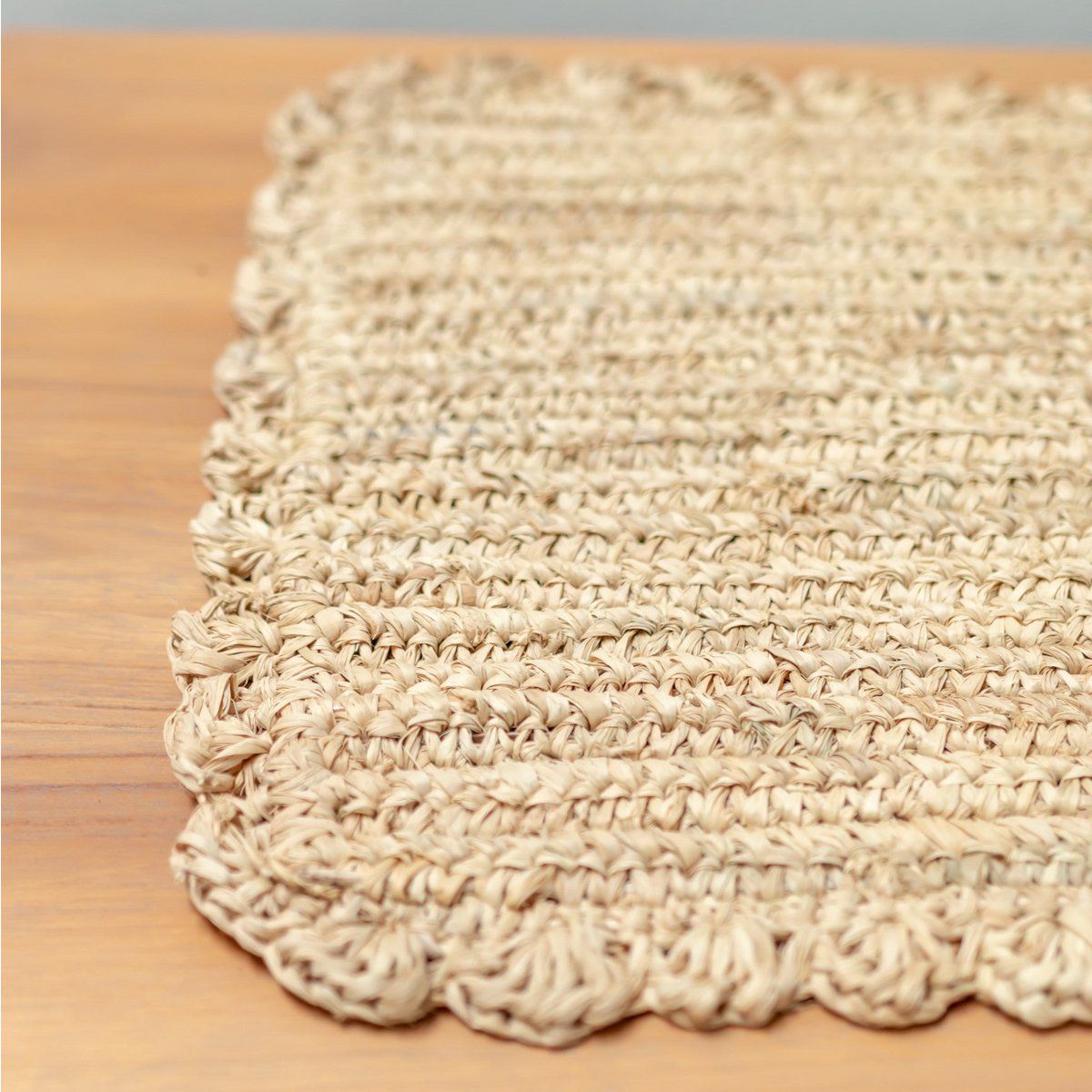 Tischset (2er, 4er oder 6er Set) 50x30 cm | Rechteckige Boho-Tischmatte KUARA aus Bast gewebt Größe: 6er-Set Tischset (2er, 4er oder 6er Set) 50x30 cm | Rechteckige Boho-Tischmatte KUARA aus Bast gewebt Größe: 6er-Set