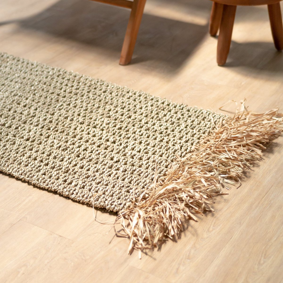 Seegras-Teppich mit Quasten 120x60 cm  BARA Seegras-Teppich mit Quasten 120x60 cm  BARA