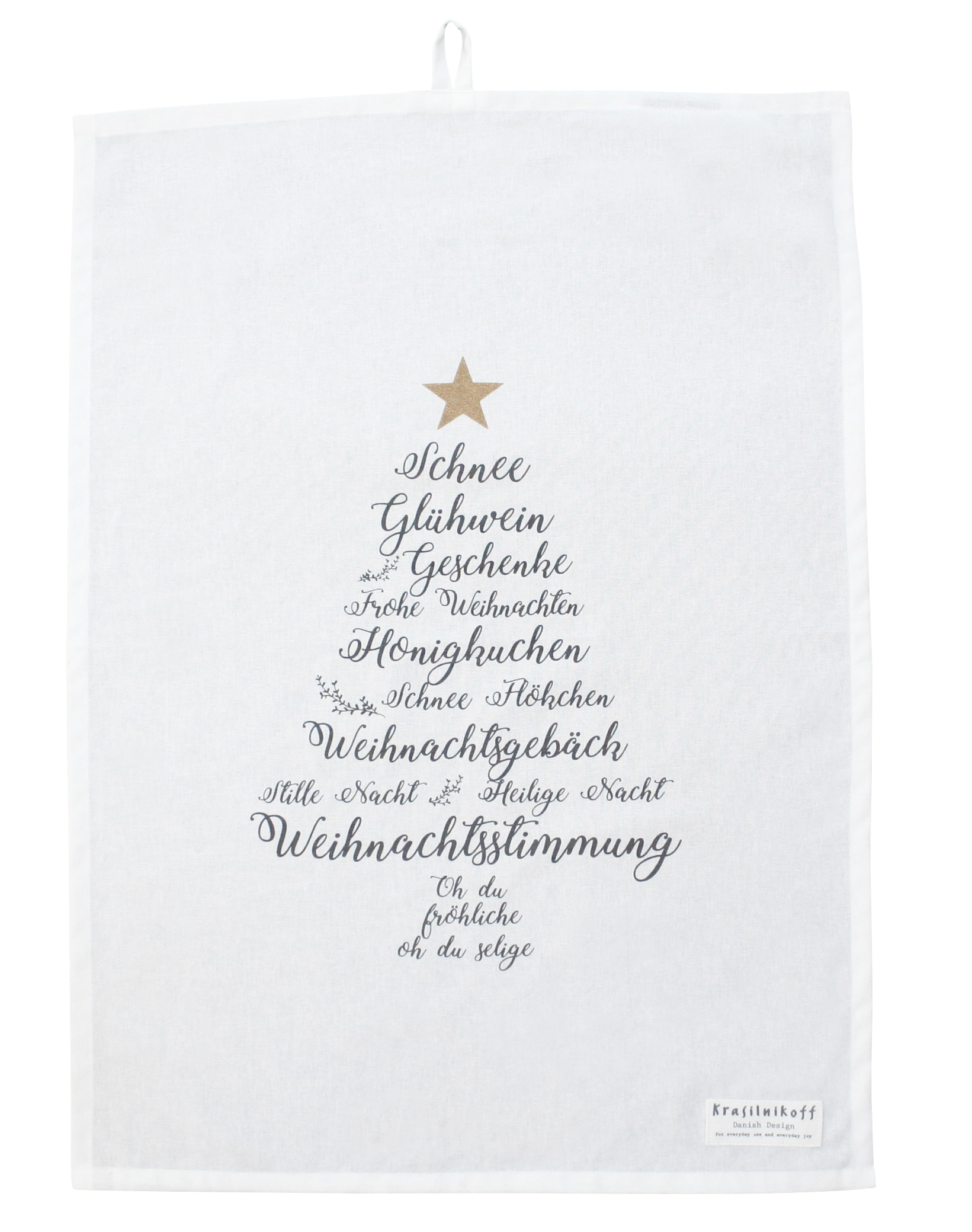 Geschirrtuch Christmas Words white