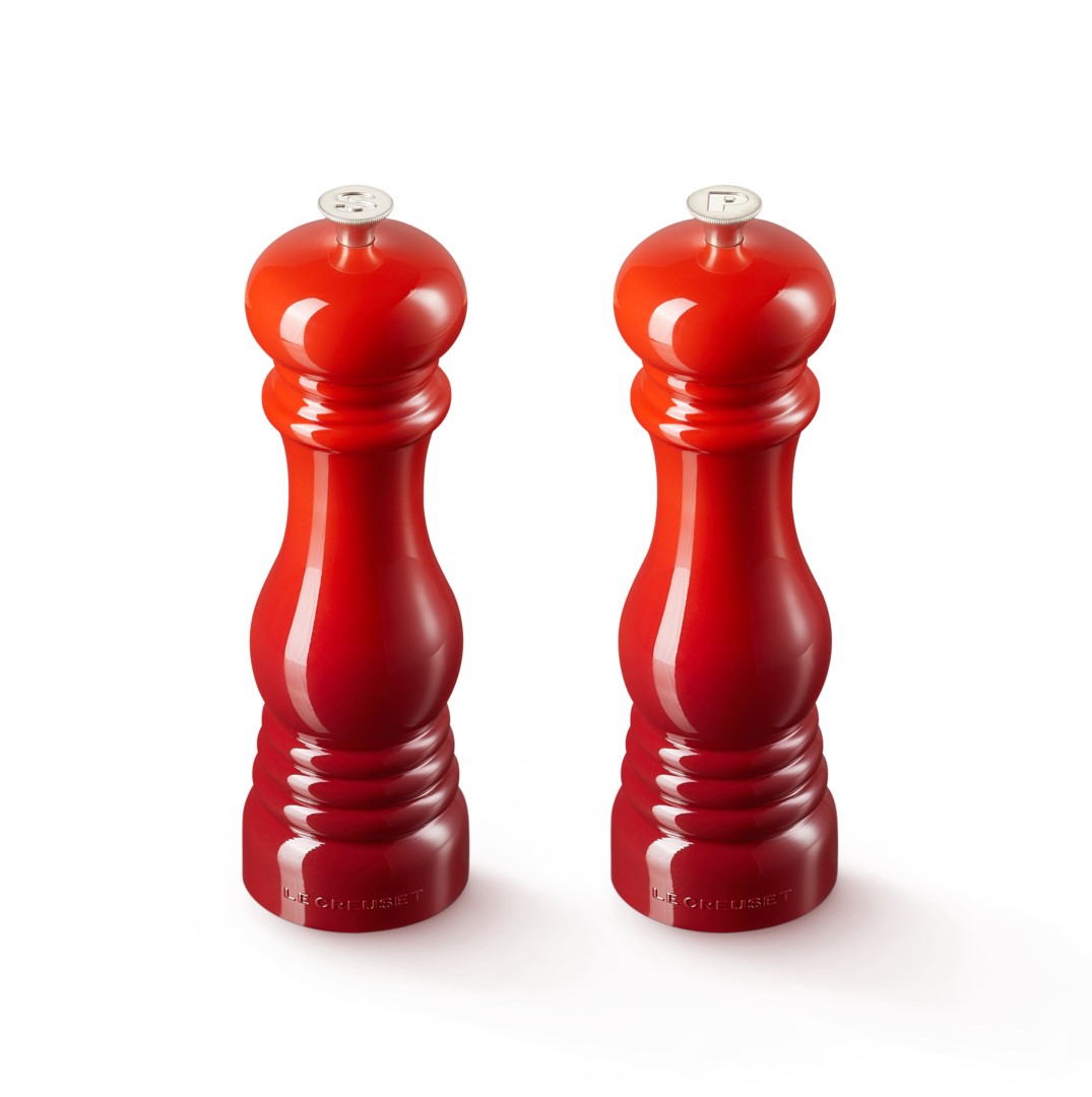 Le Creuset Salz- und Pfeffermühlen Set Kirschrot