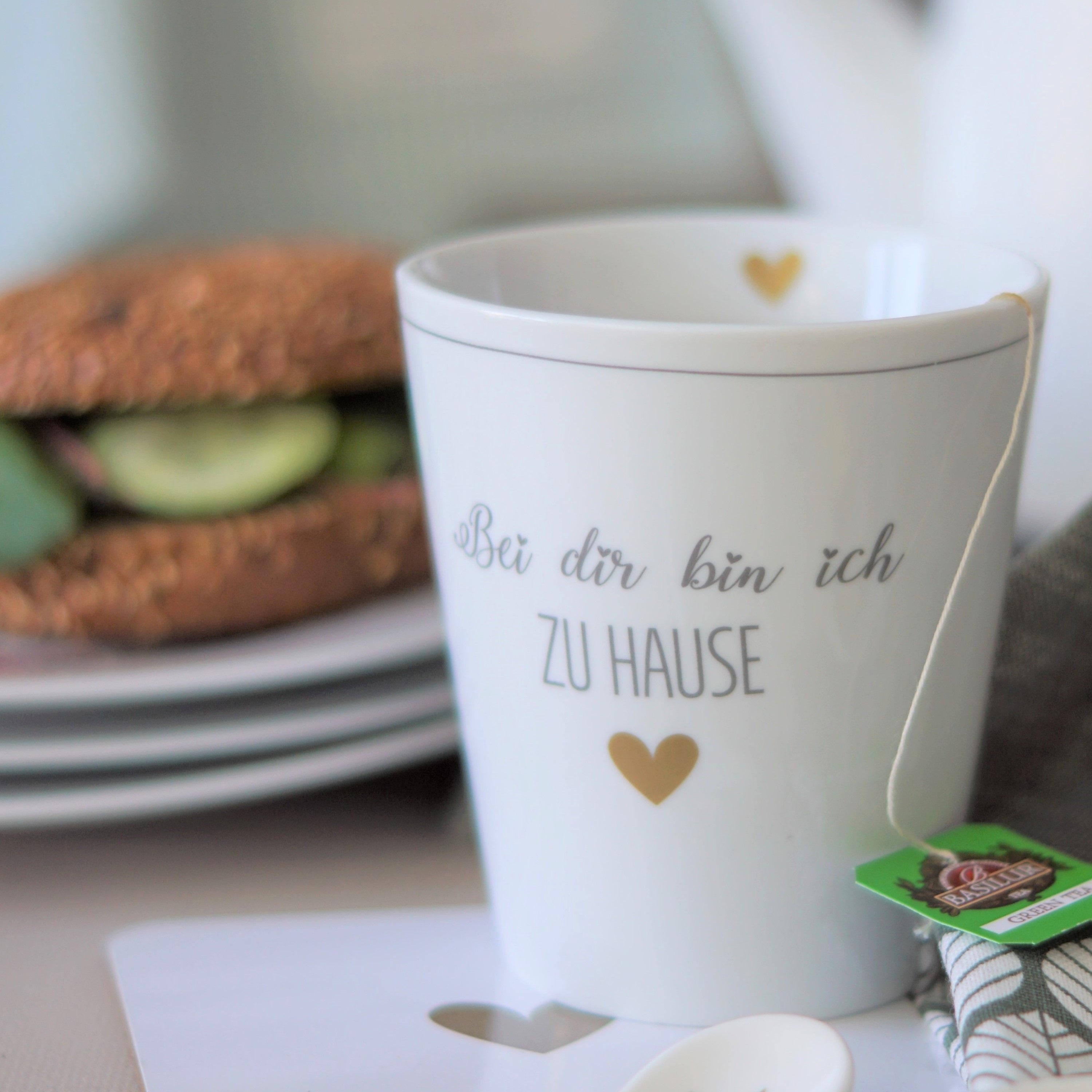 Untersetzer Gold Herz, 4er Set  