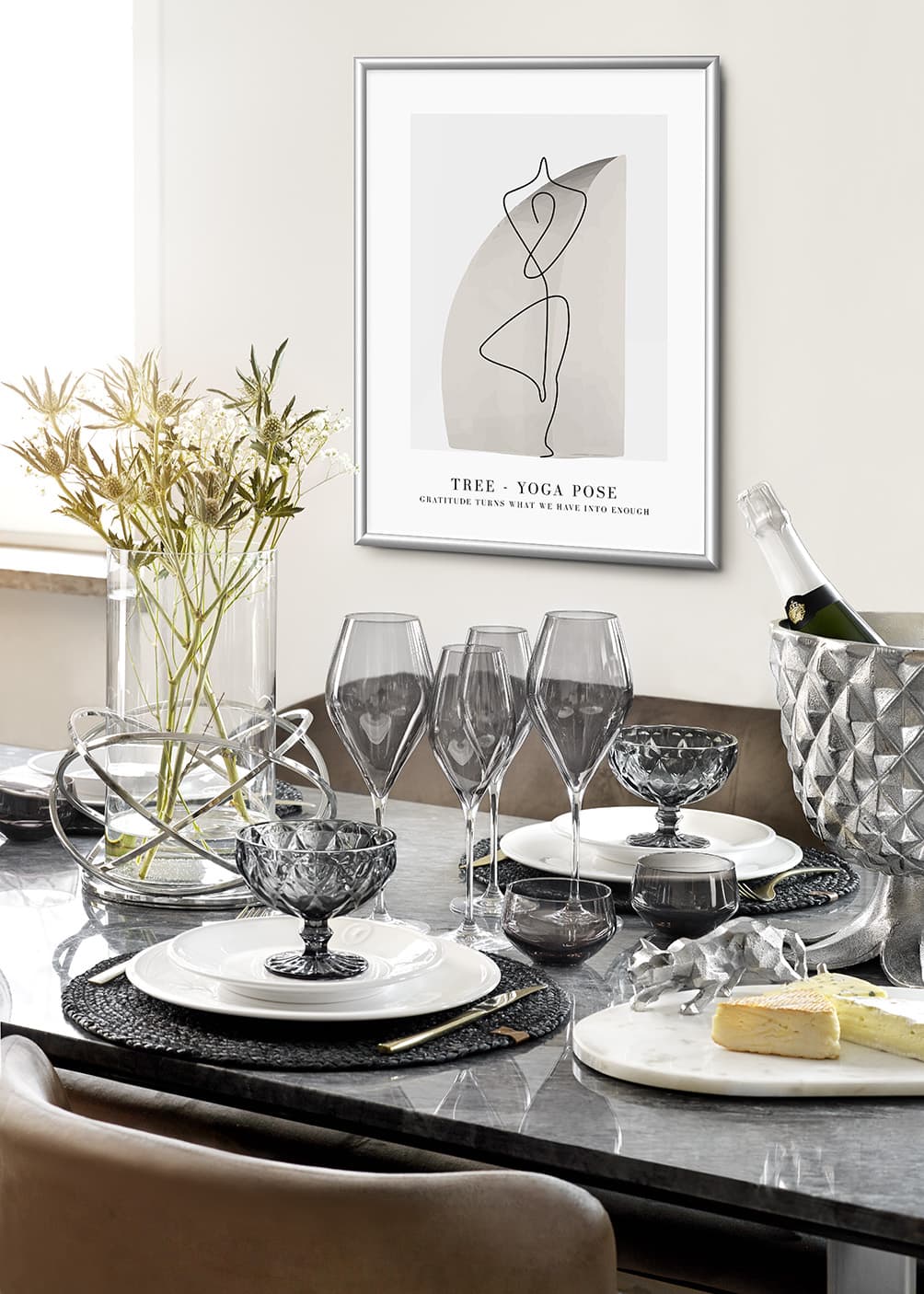 4er Set Champagner Gläser, Smokey 4er Set Champagner Gläser, Smokey