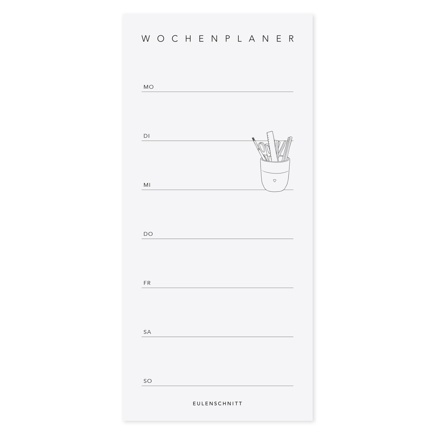 Eulenschnitt Notizblock Wochenplaner Eulenschnitt Notizblock Wochenplaner