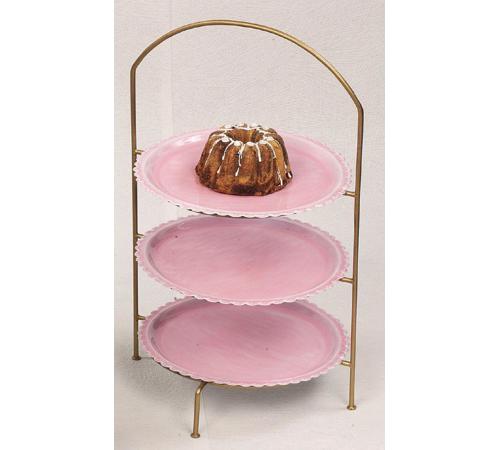 Tellerhalter / Etagere Sorrent rosa