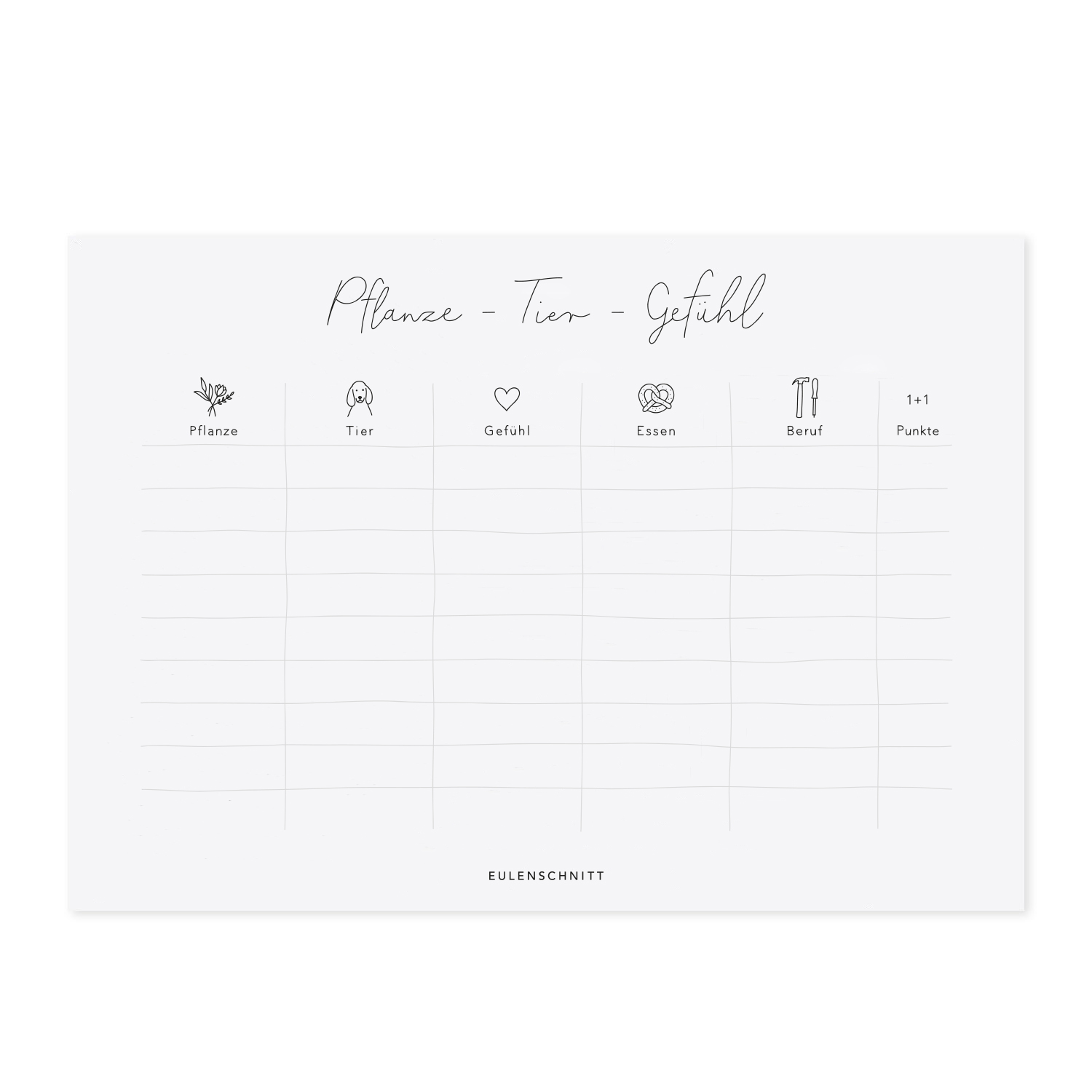 Eulenschnitt Spielblock Pflanze Tier Gefühl Eulenschnitt Spielblock Pflanze Tier Gefühl