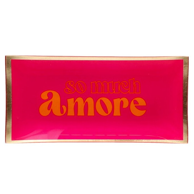 Love Plates, Glasteller L , Motiv: So much amore, neon pink