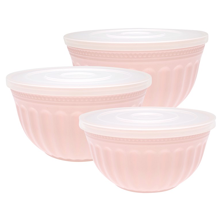 3er Schüsselset mit Deckel Alice pale pink