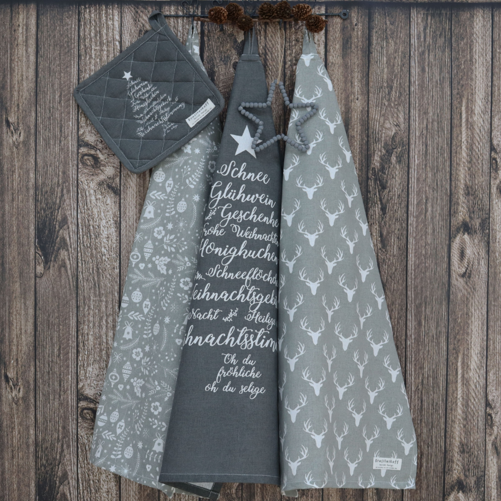 Geschirrtuch Christmas Words dunkelgrau Geschirrtuch Christmas Words dunkelgrau