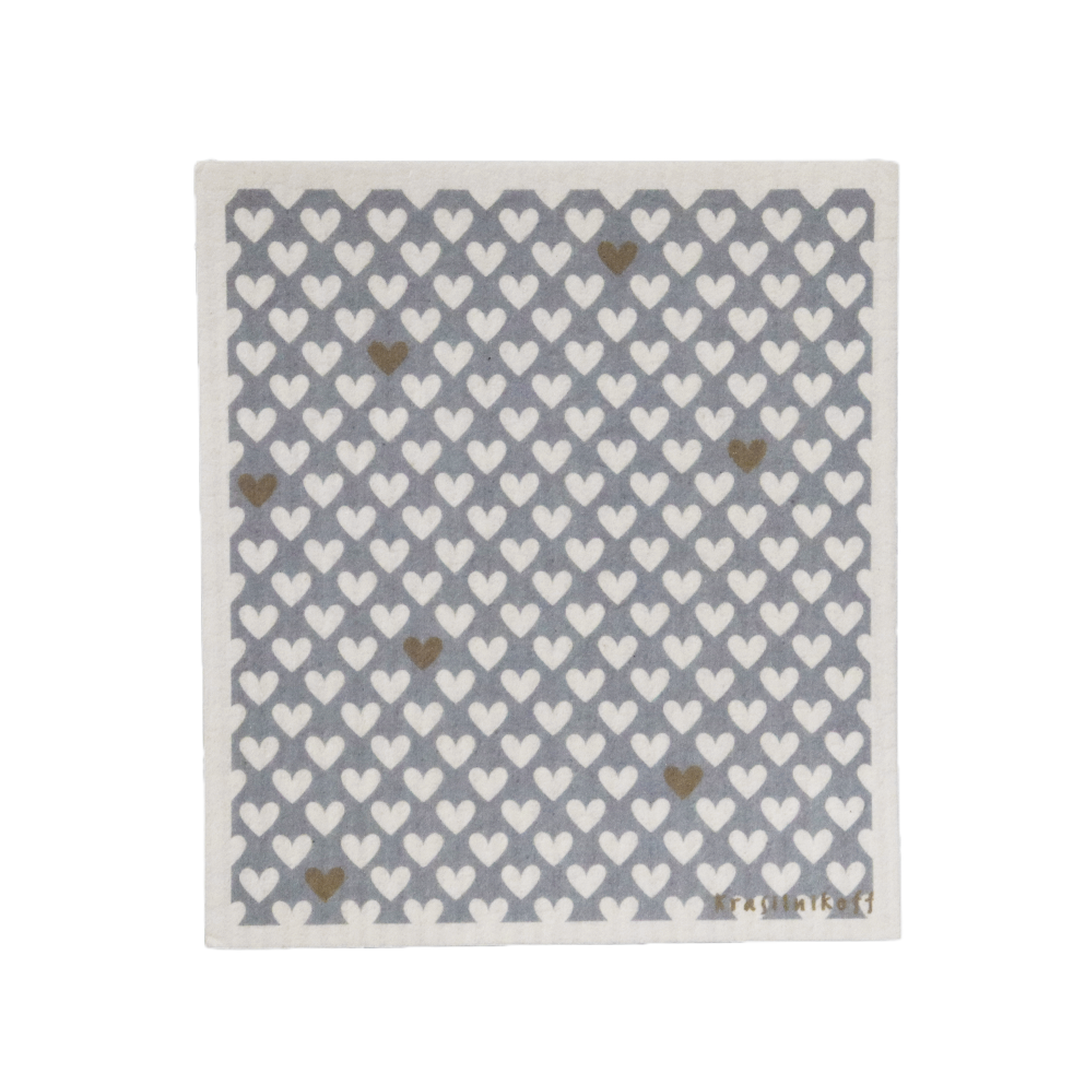 Spültuch Cellulose/Baumwolle Happy Hearts grey Spültuch Cellulose/Baumwolle Happy Hearts grey