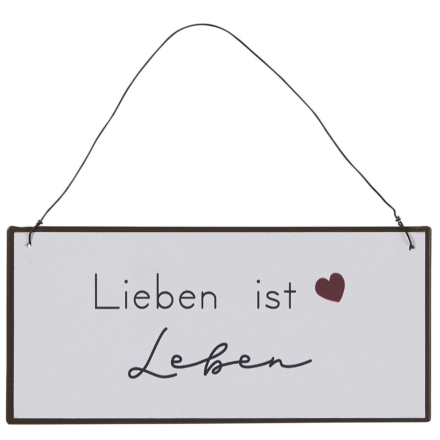 Metallschild "Lieben ist leben" Metallschild "Lieben ist leben"