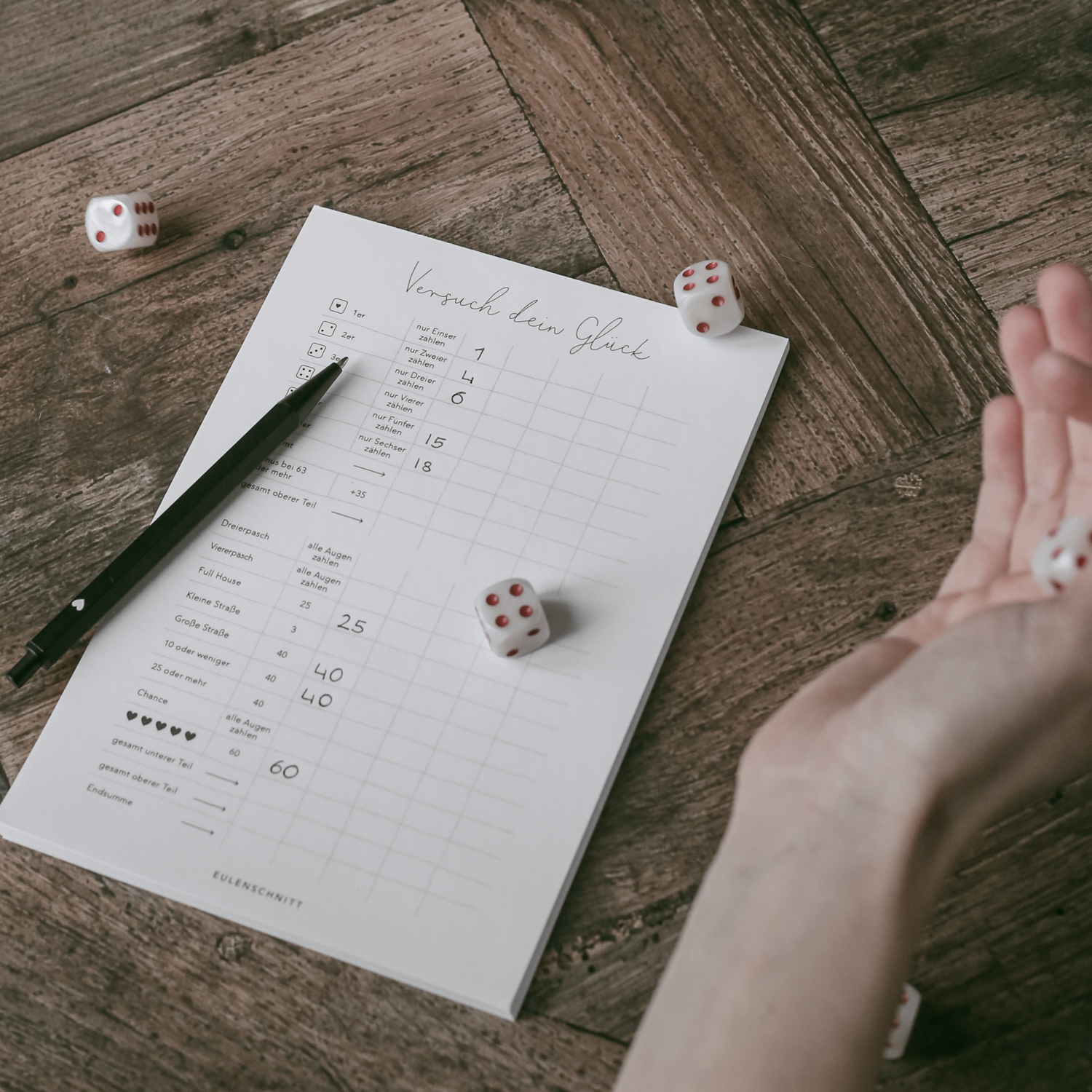 Eulenschnitt Spielblock versuch dein Glück Eulenschnitt Spielblock versuch dein Glück