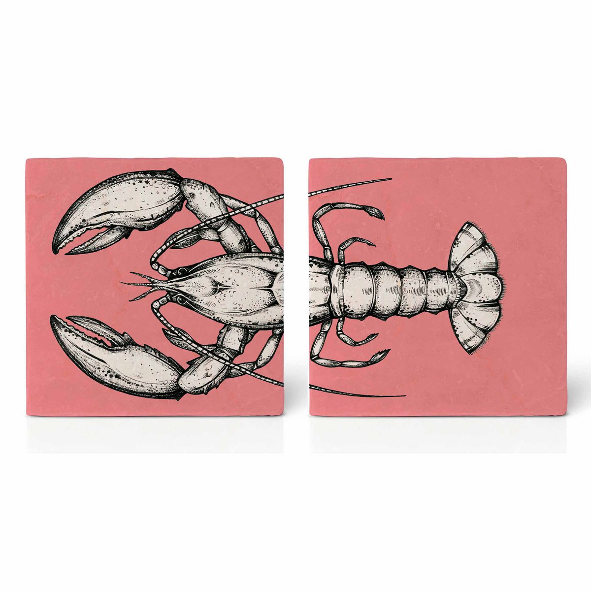 Fliesenuntersetzer – 2er-Set – Hummer Fliesenuntersetzer – 2er-Set – Hummer