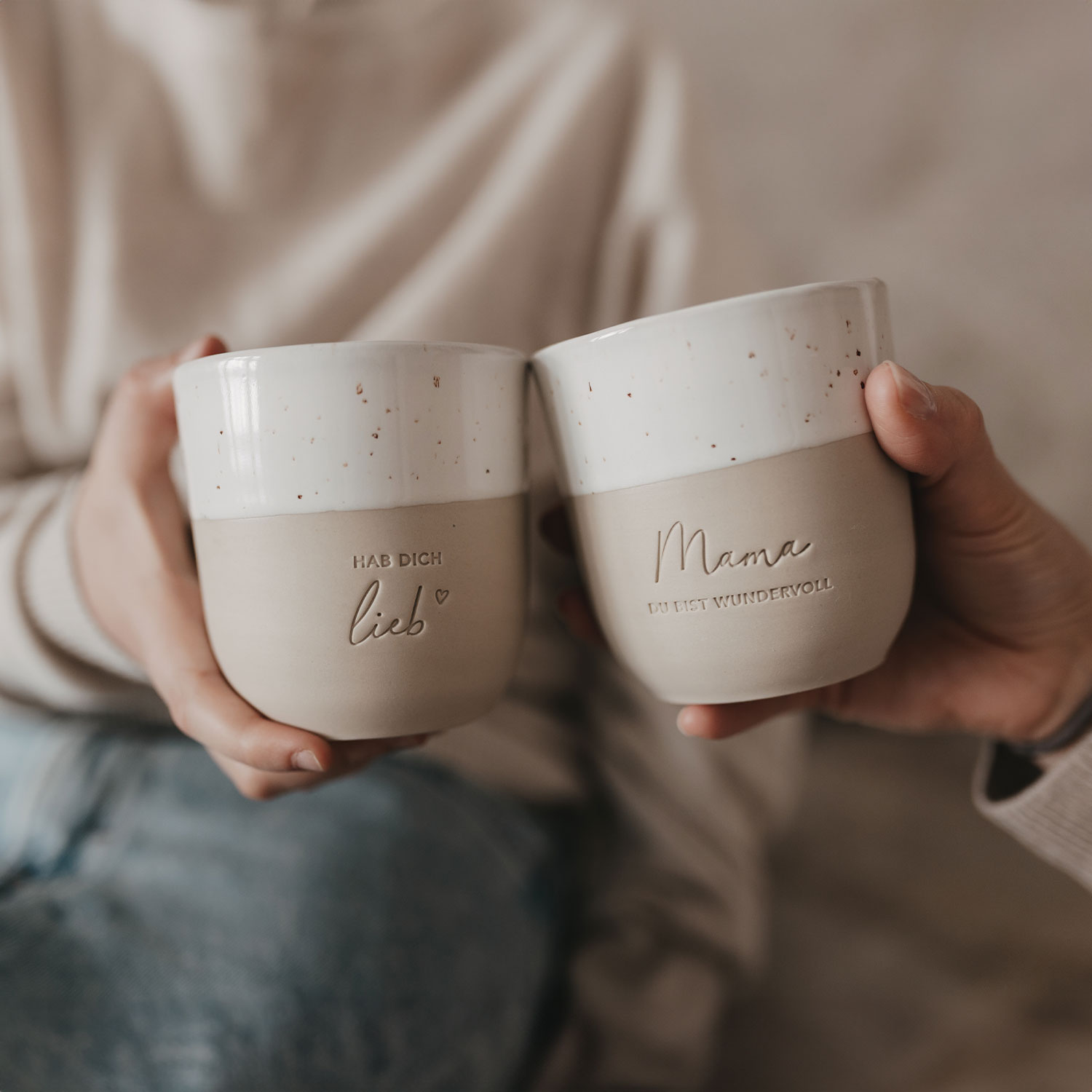 limitierter Eulenschnitt Becher Mama  Du bist wundervoll