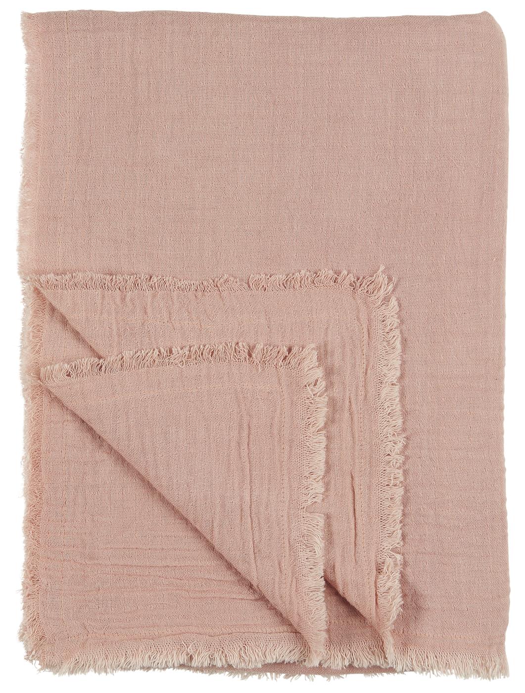 6865-07 Tischdecke / Plaid doppelt gewebt, rosa 130 x 170cm