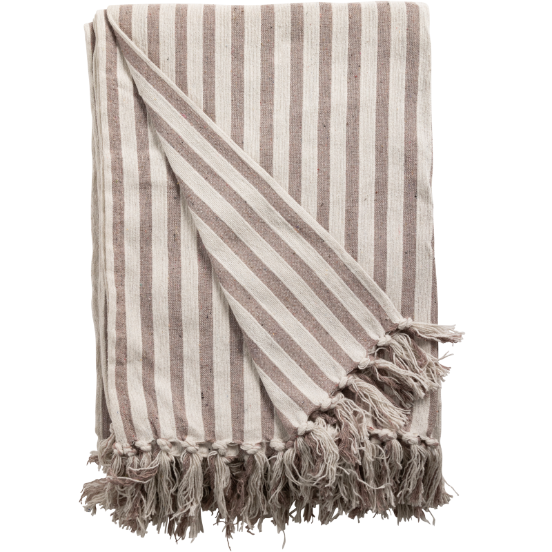 Plaid gestreift light Altrosa aus Baumwolle