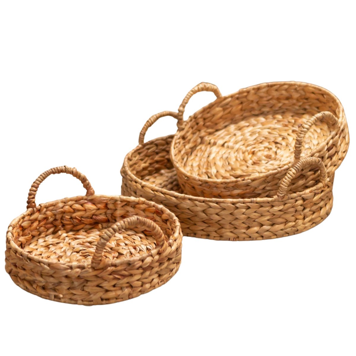 Dekoratives Tablett MATAHARI aus Wasserhyazinthe (3 Größen) Größe: L Dekoratives Tablett MATAHARI aus Wasserhyazinthe (3 Größen) Größe: L