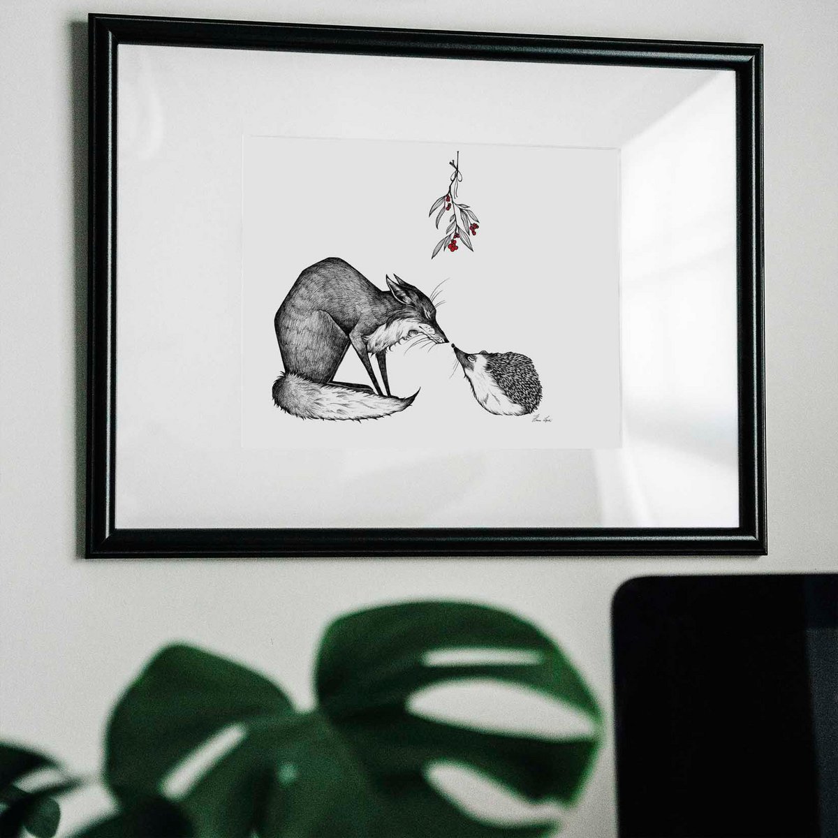 Kunstdruck - Fuchs & Igel Size: A4 Kunstdruck - Fuchs & Igel Size: A4