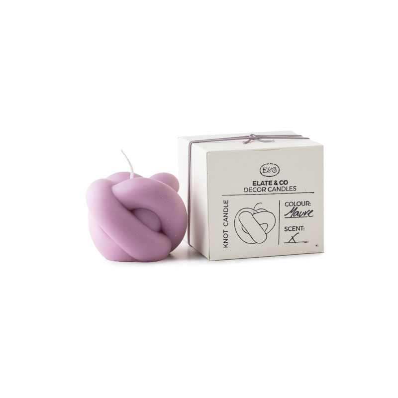 Knot Candle, Lavendel / Mauve