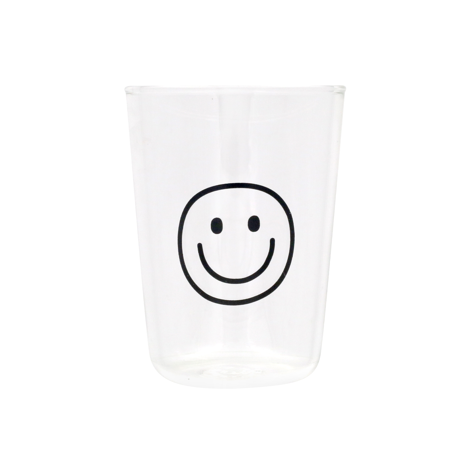 Trinkglas Smiley schwarz, Eulenschnitt 