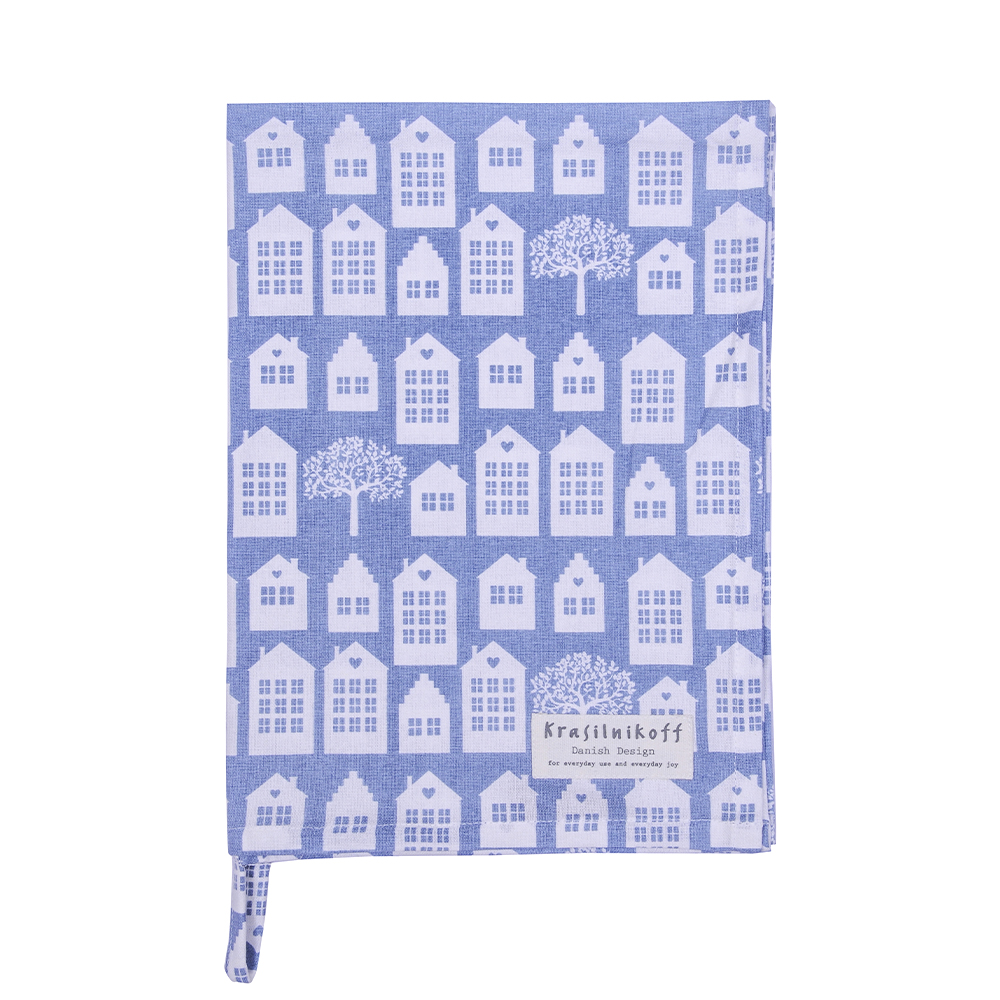 Geschirrtuch Town houses dusty blue Geschirrtuch Town houses dusty blue