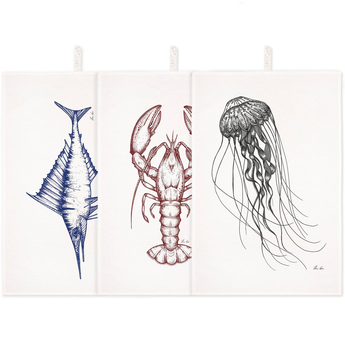 Geschirrtuch-Set – Unterwasser Trio Geschirrtuch-Set – Unterwasser Trio