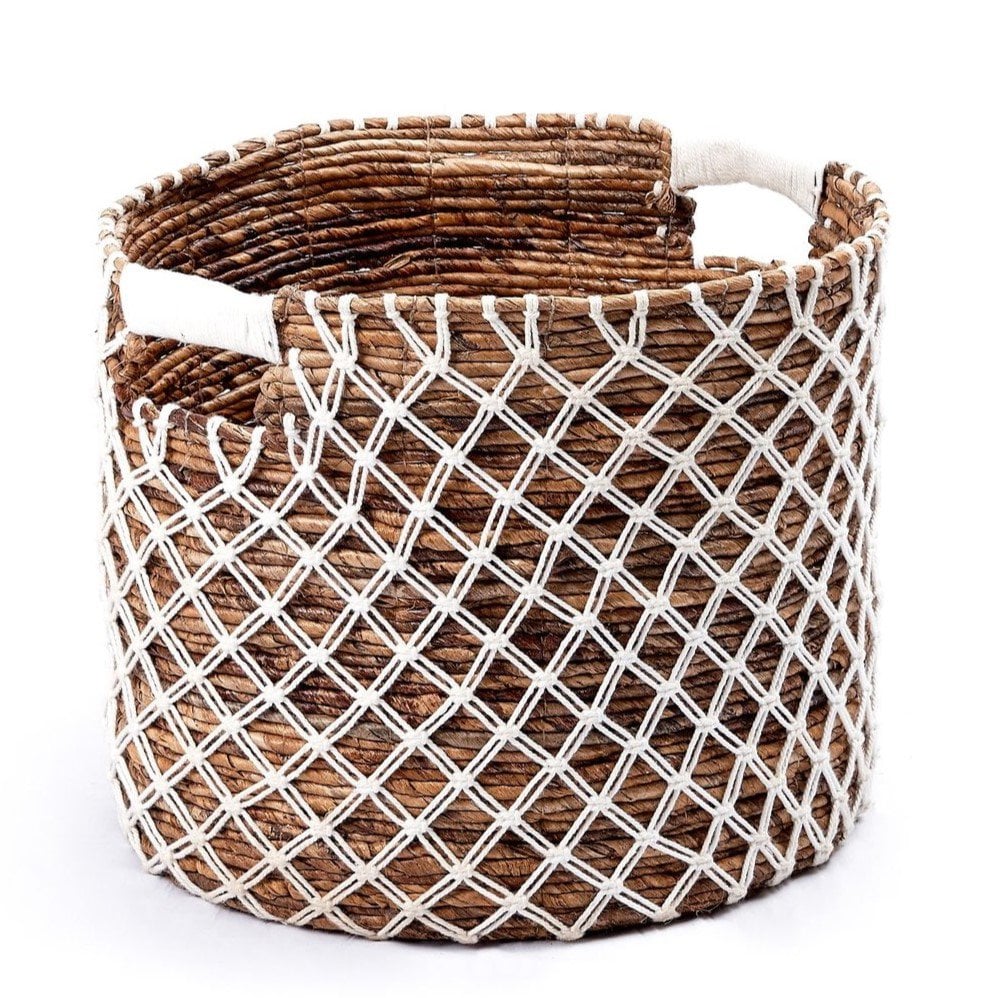 Aufbewahrungskorb PURA | Pflanzenkorb | Wäschekorb (weiß) aus Bananenfaser (3 Größen) Größe: Set (S+M+L) Aufbewahrungskorb PURA | Pflanzenkorb | Wäschekorb (weiß) aus Bananenfaser (3 Größen) Größe: Set (S+M+L)