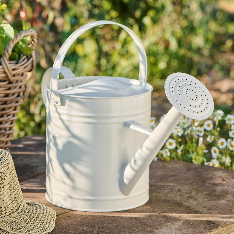 Gießkanne mit Brause und 2 Henkeln, 6,3 L, Graunatur