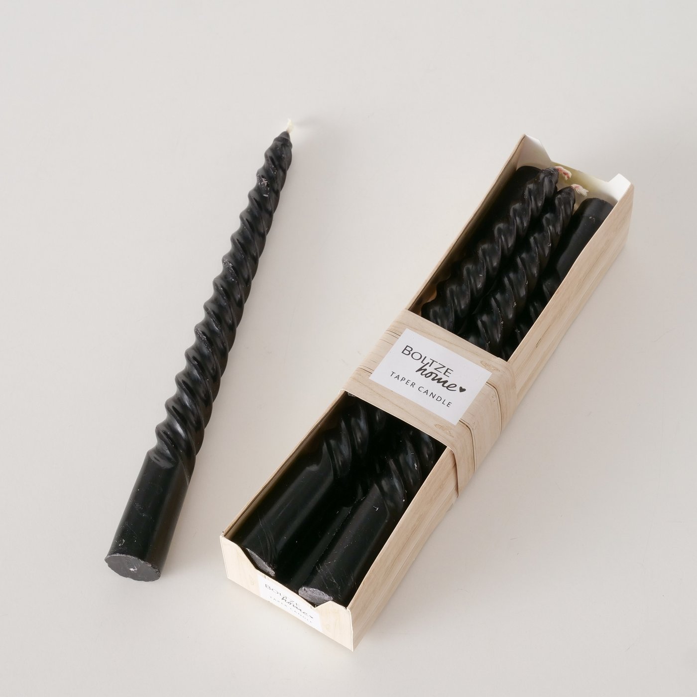 6er Set Stabkerzen Twisto schwarz 6er Set Stabkerzen Twisto schwarz