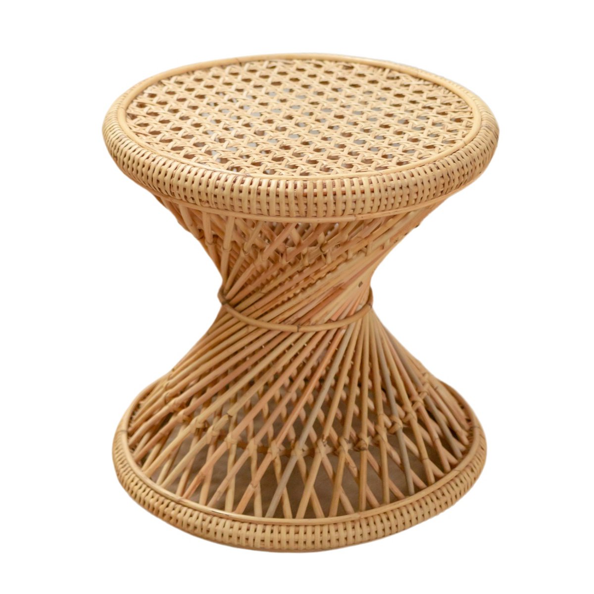 Rattan-Beistelltisch LUHU Ø45 cm Beige