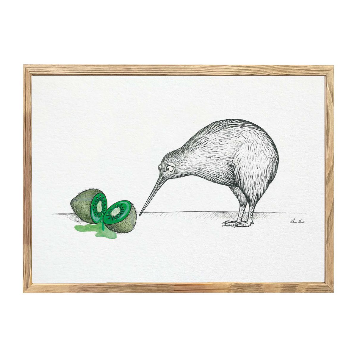 Kunstdruck - Zwei Kiwis Size: A4