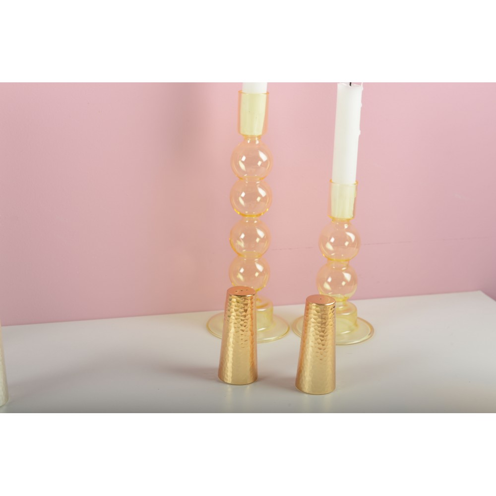 Salz & Pfeffer Set, gehämmert, gold