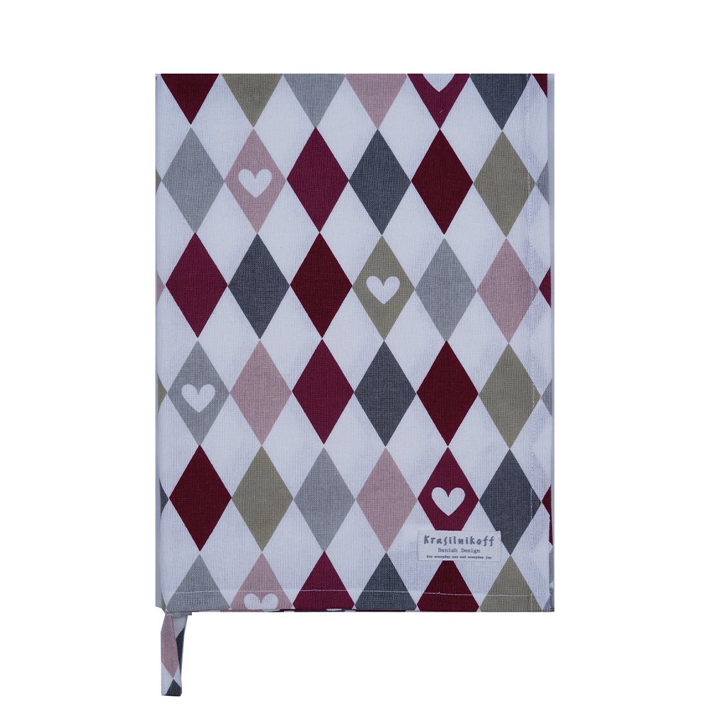 Geschirrtuch Harlekin Heart Rot