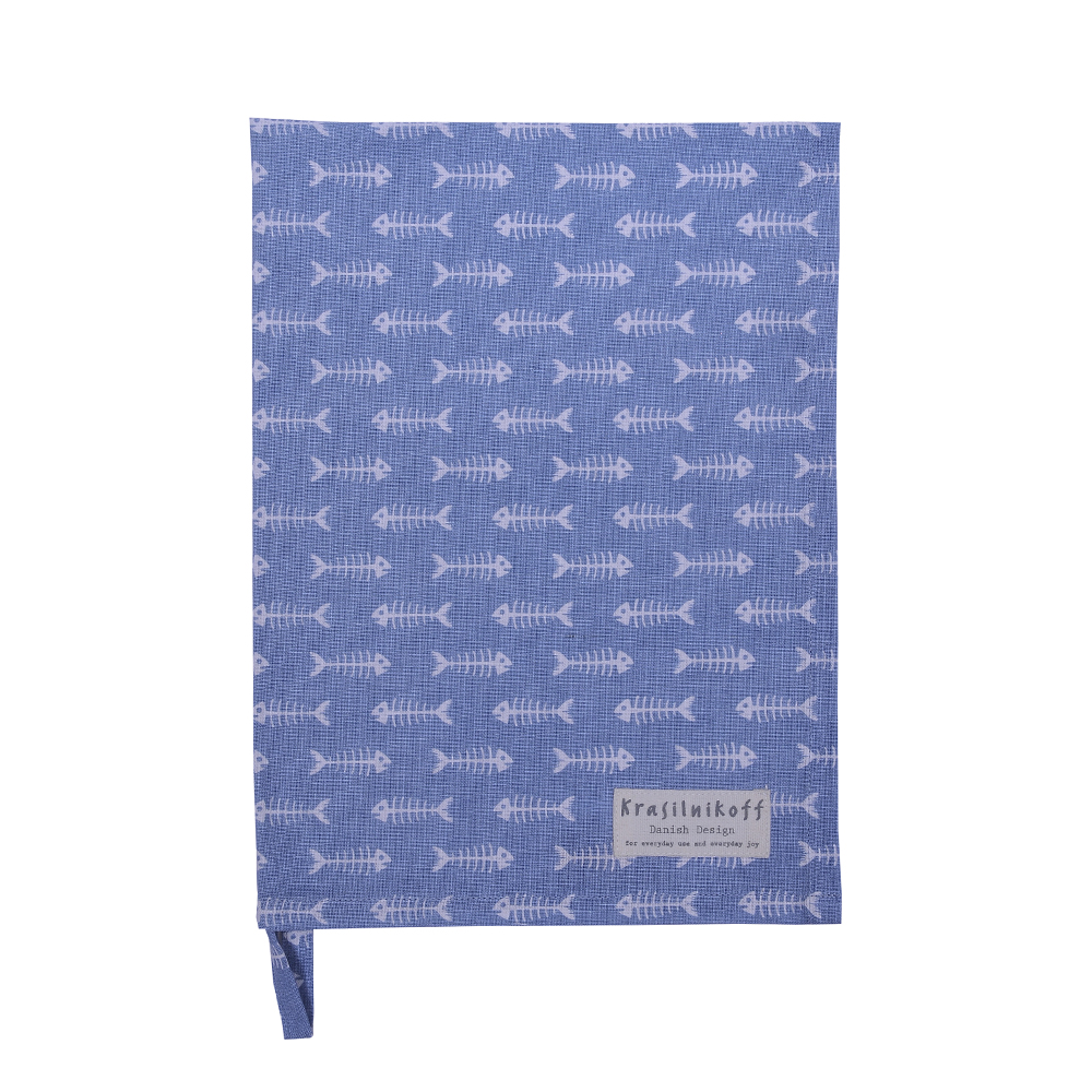 Geschirrtuch Fischskelett dusty blue Geschirrtuch Fischskelett dusty blue