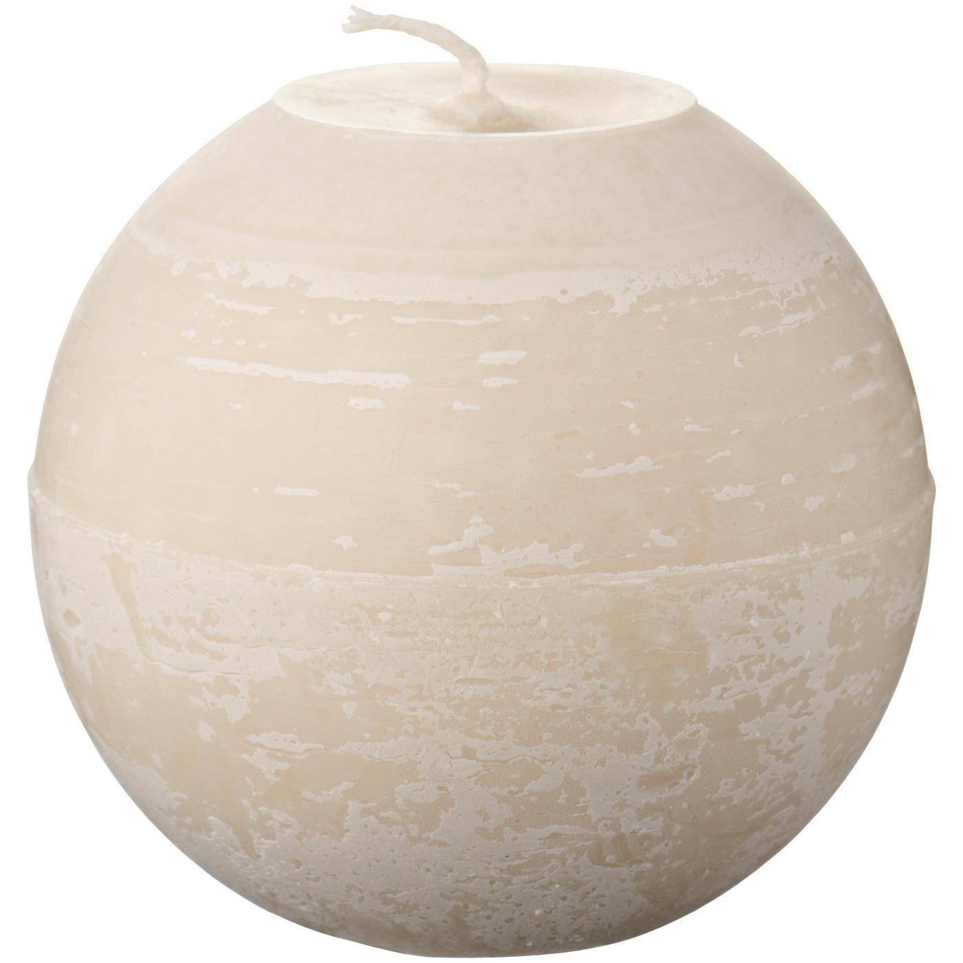 Kugelkerze rustikal graunatur, 10 cm Stearin Nordisches Umweltzeichen