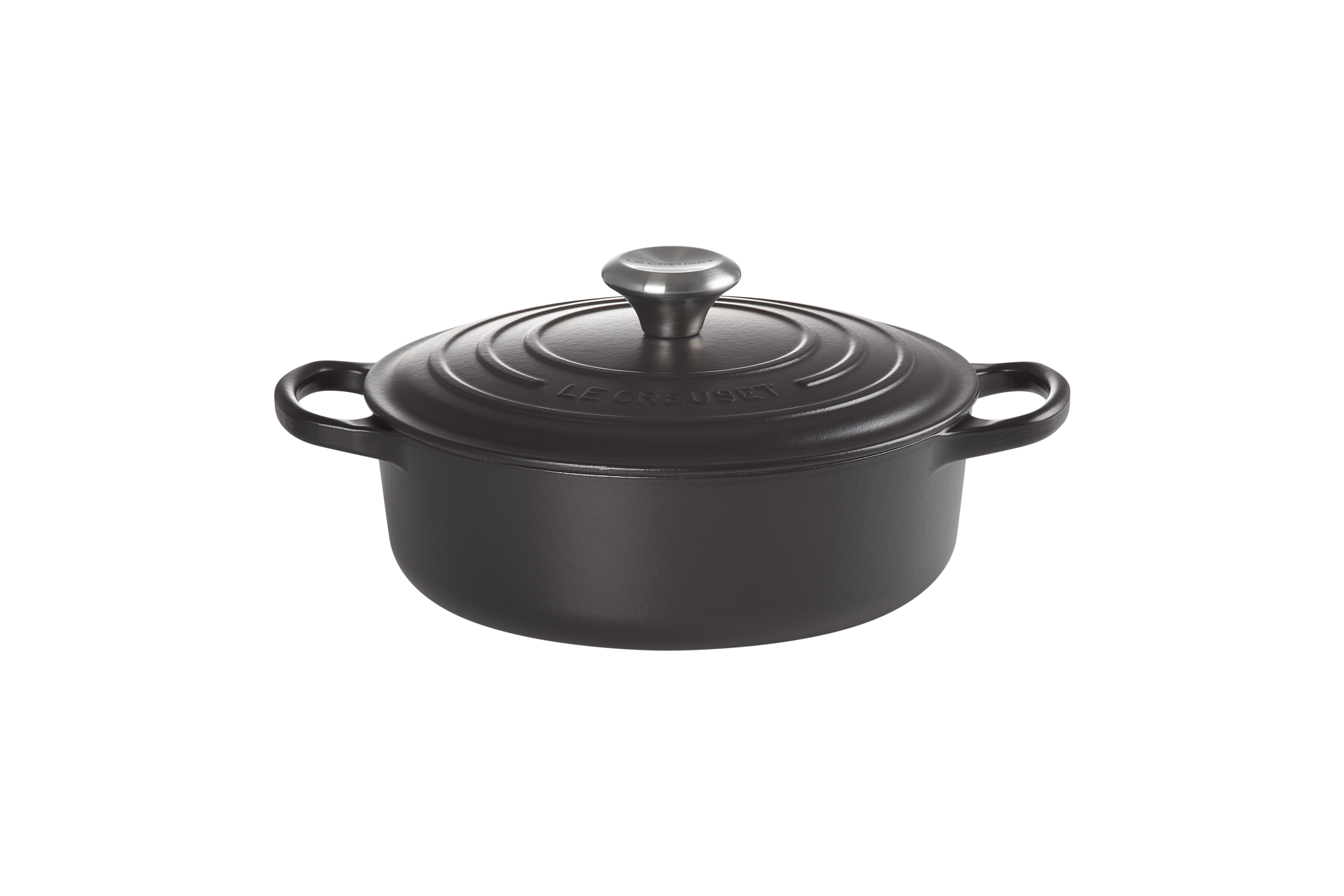 Le Creuset Signature Gourmet Bräter, rund, 24 cm, schwarz Le Creuset Signature Gourmet Bräter, rund, 24 cm, schwarz