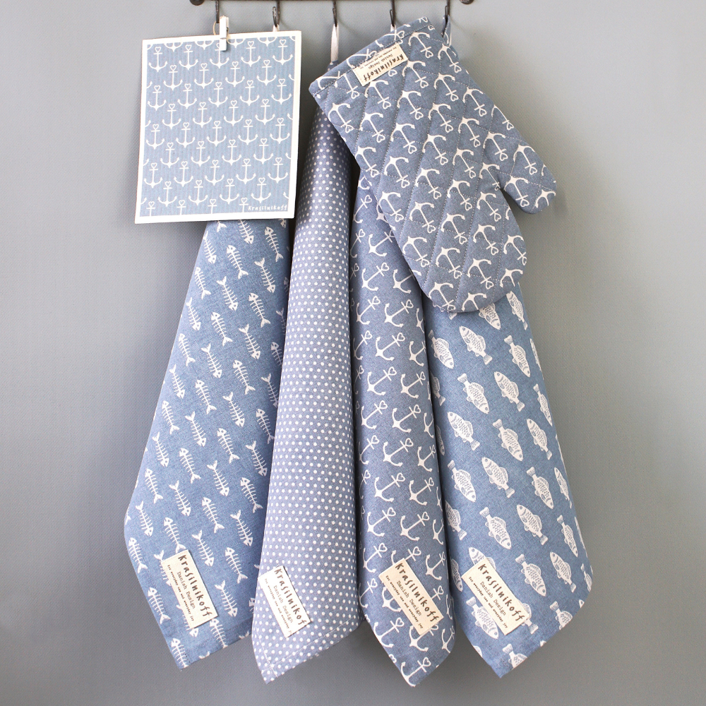 Geschirrtuch Fisch dusty blue Geschirrtuch Fisch dusty blue