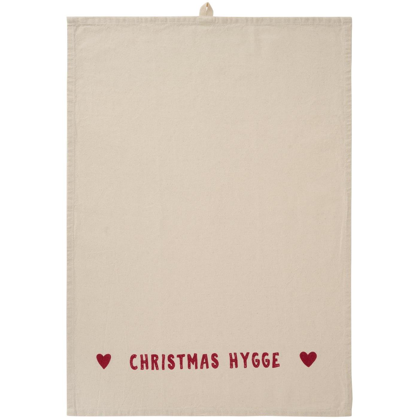 Geschirrtuch Christmas Hygge natur m/rotem Print
