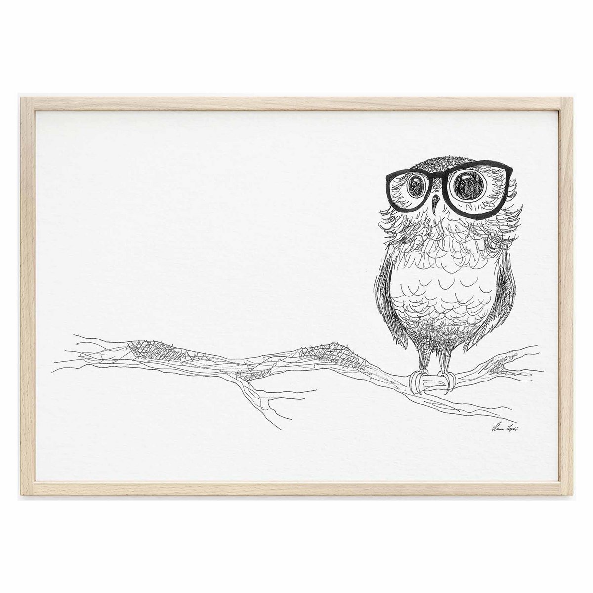 Kunstdruck - Brilleneule Size: A3 Kunstdruck - Brilleneule Size: A3