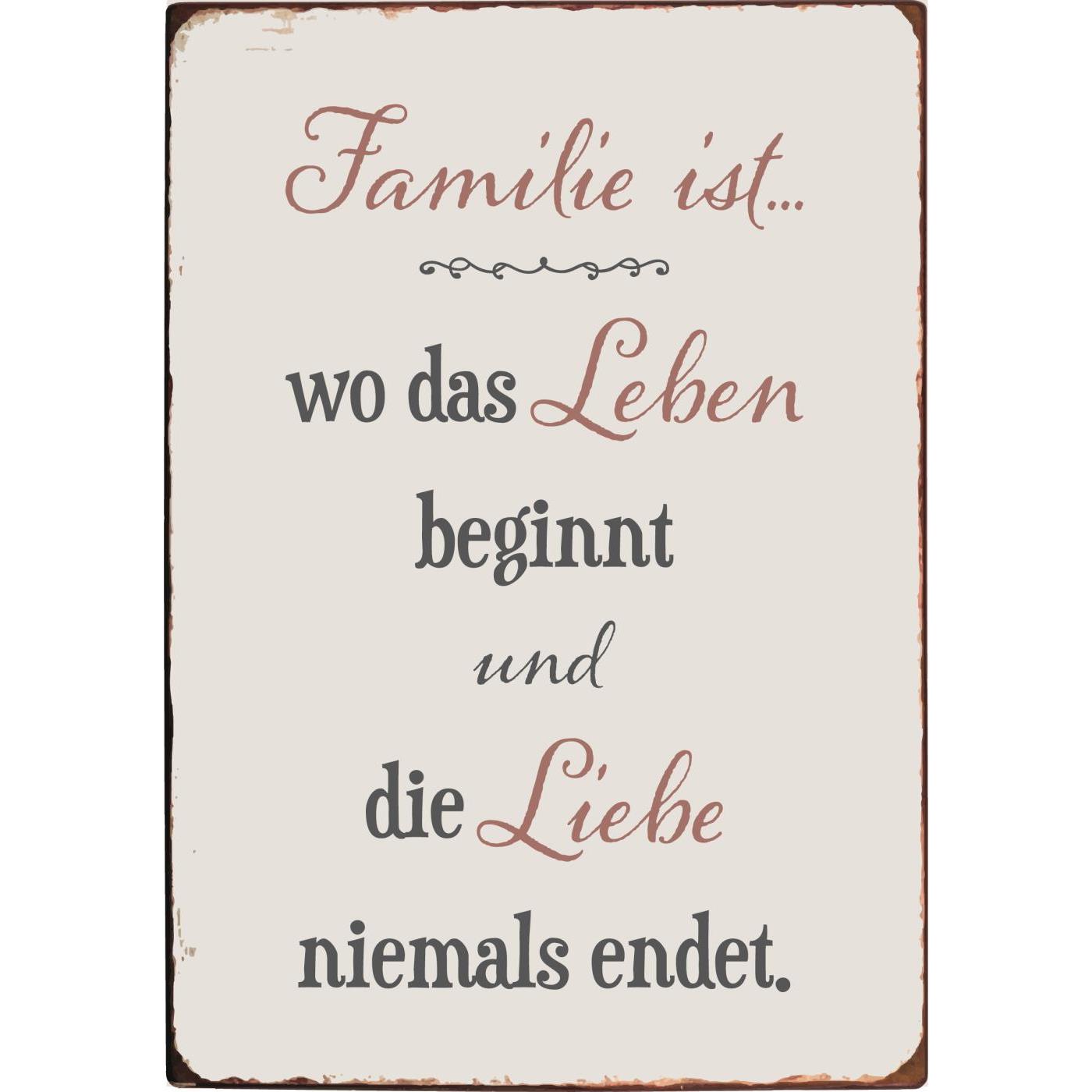 Metallschild "Familie ist......."